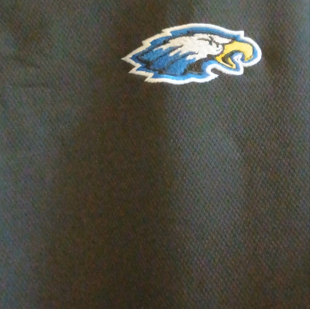 Holloway Men’s XL Eagles Mascot Booster Club Jacket Black White Trim 1/4 Zip - Picture 4 of 16